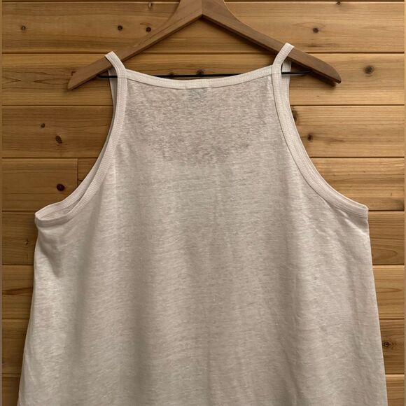 NWT Wrap London Size XL White Linen Spaghetti Strap Tank Top - Picture 2 of 9